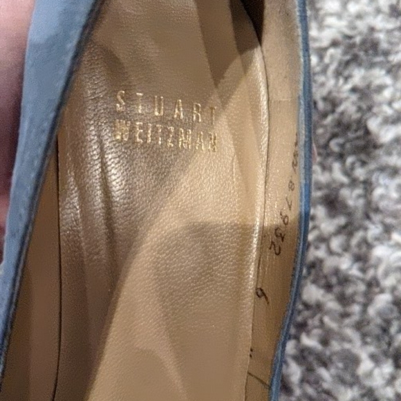 Stuart Weitzman suede stiletto heels, size 6, denim blue - Picture 5 of 6
